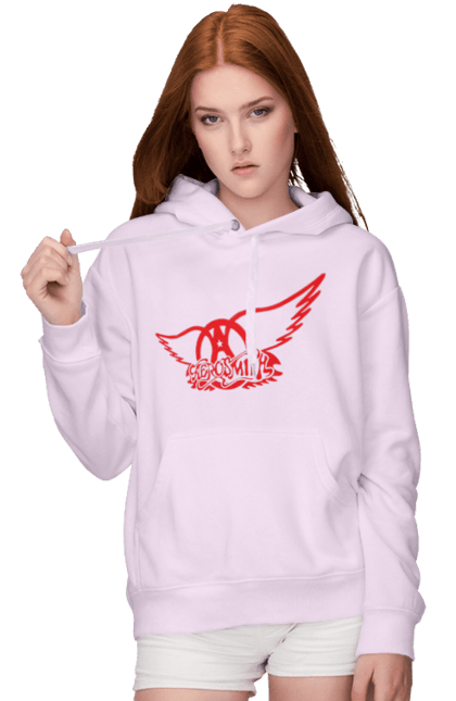 Women's hoodie with prints Aerosmith. Aerosmith, blues rock, glam rock, group, hard rock, music, rock, rock`n`roll. 2070702