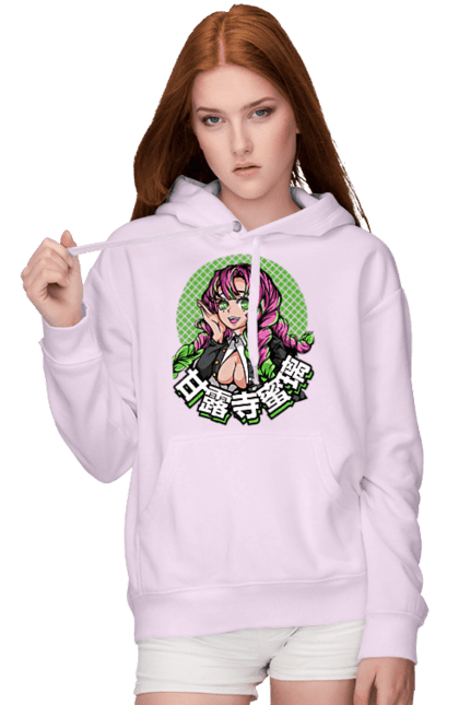 Women's hoodie with prints Demon Slayer Mitsuri. Anime, demon slayer, giyu tomioka, manga, mitsuri, mitsuri kanroji, serial. 2070702