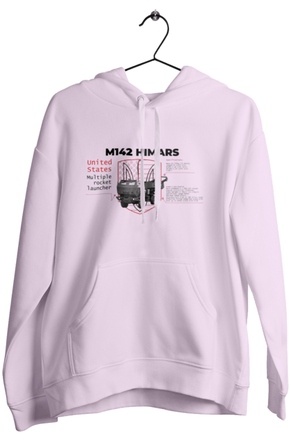Women`s hoodie with prints M142 HIMARS. Himars, industrious, m142 himars, weapon. 2070702