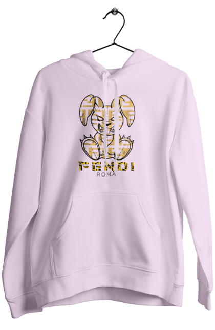 Женское худи с принтом Fendi. Fendi, бренд, дом моды, заяц, италия, люкс, мода, одежда, сумка, фенди. 2070702