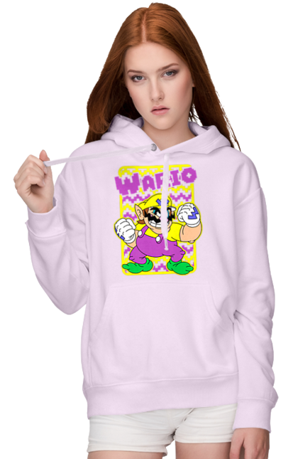 Women's hoodie with prints The Super Mario Bros. Wario. Character, game, mario, mario bros, nintendo, super mario bros, wario. 2070702