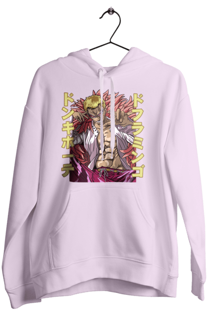 Women's hoodie with prints One Piece Donquixote Doflamingo. Anime, donquixote doflamingo, heavenly yaksha, manga, one piece, straw hat pirates. 2070702