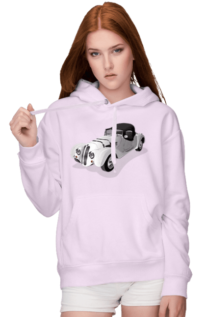 Women`s hoodie with prints Car. Auto, car, classic, old, old machine. 2070702