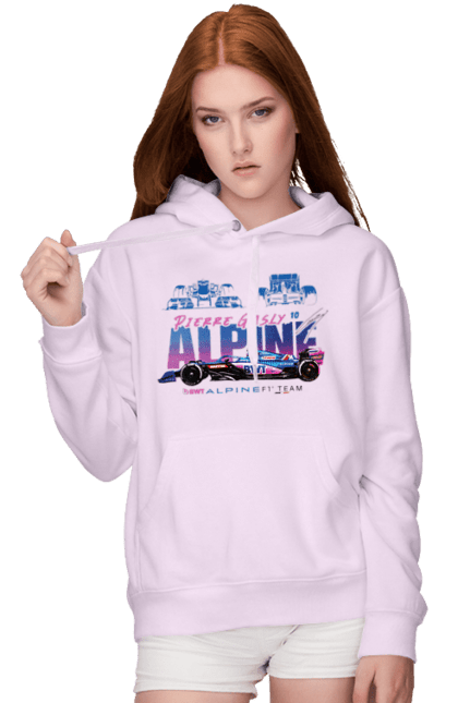 Women's hoodie with prints Alpine F1 Team. Alpine, alpine f1 team, auto, automobile, bwt, car, racing car. 2070702