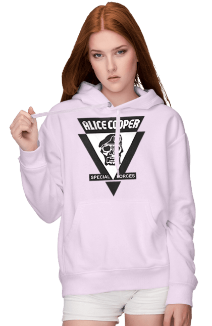 Women's hoodie with prints Alice Cooper. Actor, alice cooper, hard rock, heavy metal, musician, rock, rock musician. 2070702