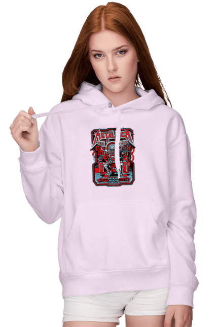 Women's hoodie with prints Metallica. Hard rock, heavy metal, metallica, music, rock band, speed metal, thrash metal. 2070702