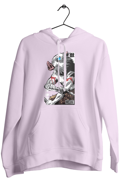 Women's hoodie with prints Demon Slayer Inosuke. Anime, demon slayer, inosuke, inosuke hashibira, kimetsu no yaiba, manga. 2070702