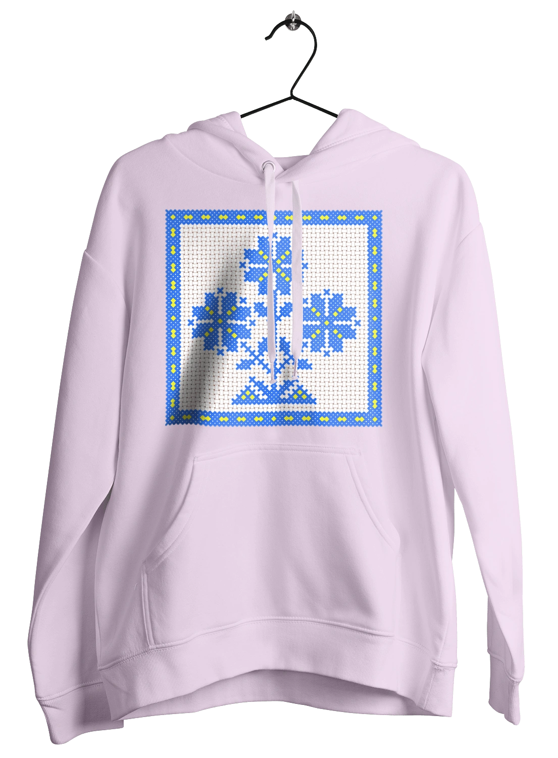 Yellow blue embroidery flowers