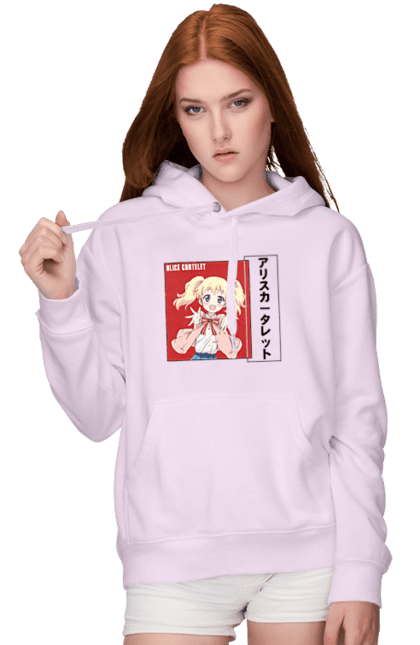 Women's hoodie with prints Kiniro Mosaic Alice Cartelet. Alice, alice cartelet, anime, gold mosaic, kiniro mosaic, kinmoza, manga. 2070702