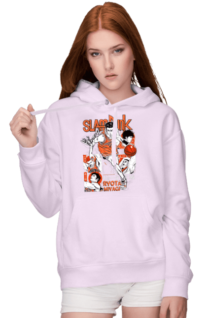 Women's hoodie with prints Ryota Miyagi. Anime, basketball, comedy, manga, ryota miyagi, school, shonen, slam dunk, sports anime. 2070702