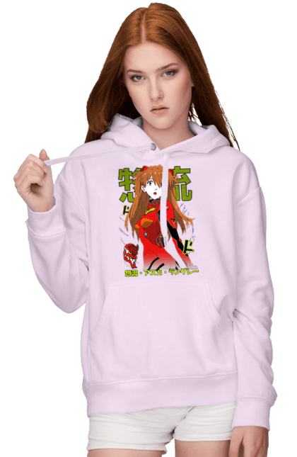 Women's hoodie with prints Evangelion Asuka. Anime, asuka, asuka langley sorry, eva 02, evangelion, eve, kaoru, manga, ray, shinji. 2070702