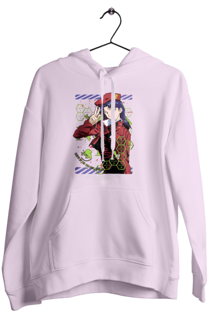 Women's hoodie with prints Evangelion Misato. Angel, anime, eva 01, evangelion, eve, manga, misato, misato katsuragi, neon genesis evangelion. 2070702