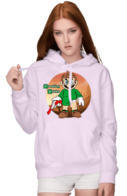 Women's hoodie with prints Breaking Bad Mario. Breaking bad, character, game, mario, mario bros, nintendo, super mario bros. 2070702