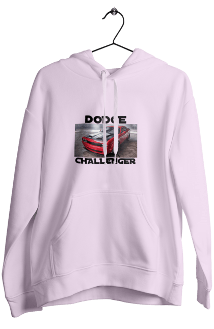 Women`s hoodie with prints Dodge challenger. An american legend, auto, car, classic car, cult car, dodge challenger, oil car, powerful car. 2070702