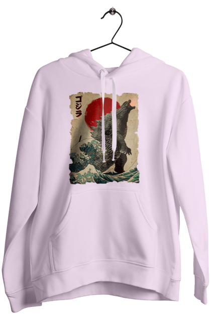 Women's hoodie with prints Godzilla. Dinosaur, godzilla, japan, kaiju, movie, mutant. 2070702