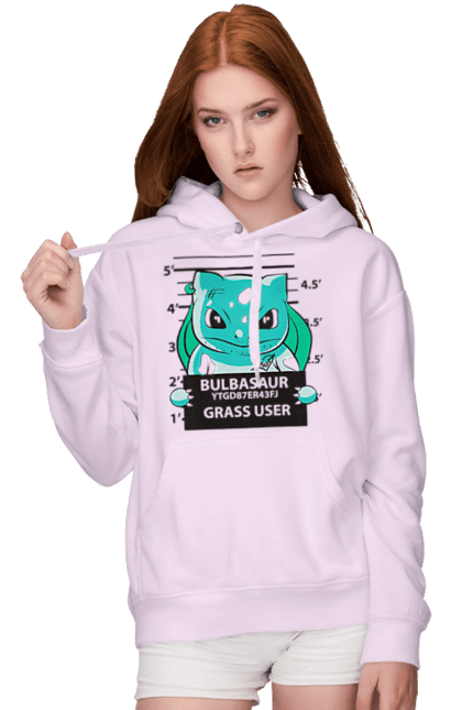 Women's hoodie with prints Pokemon Bulbasaur. Anime, bulbasaur, games, nintendo, pokemon, pokemon go. 2070702