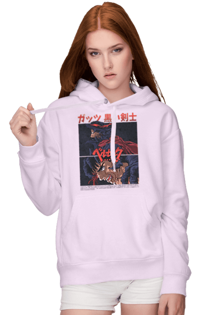 Women's hoodie with prints Berserk. Anime, berserk, griffith, guts, kentaro miura, manga. 2070702