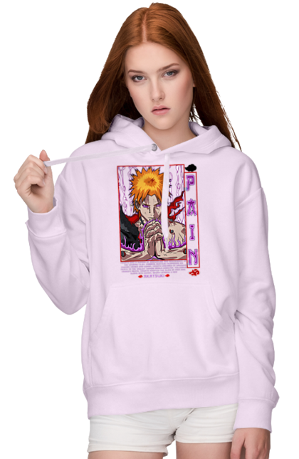 Women's hoodie with prints Naruto Yahiko. Akatsuki, anime, character, manga, naruto, ninja, pain, tv series, yahiko. 2070702