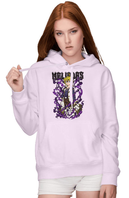 Women's hoodie with prints Seven Deadly Sins Meliodas. Anime, dragon sin, manga, meliodas, seven deadly sins. 2070702