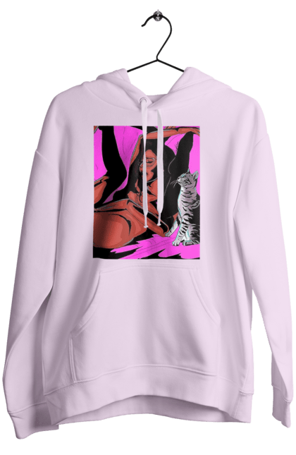 Women`s hoodie with prints Girl Gets Fun. Cat, naked, passion, satisfaction. 2070702