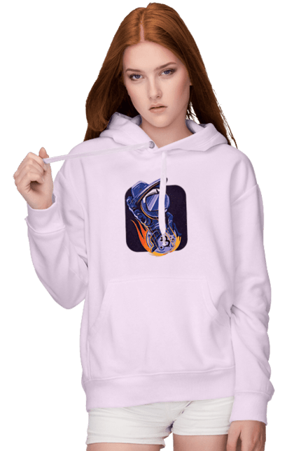 Женское худи с принтом Космо биткоин. Бинарный, биткоин, биткойн, валюта, деньги, крипто, программист, хакер. 2070702