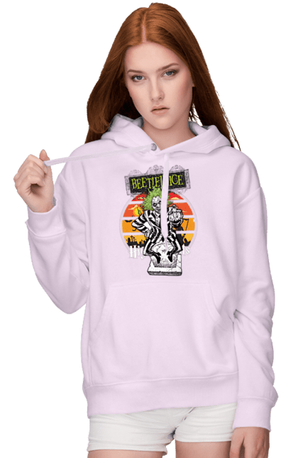 Women's hoodie with prints Beetlejuice. Beetlejuice, comedy, ghost, horror, movie, tim burton, warner bros. 2070702