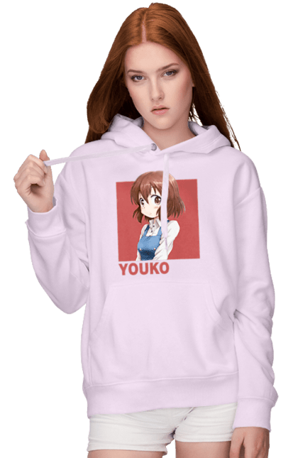 Women's hoodie with prints Kiniro Mosaic Yoko Inokuma. Anime, gold mosaic, kiniro mosaic, kinmoza, manga, yoko, yoko inokuma. 2070702