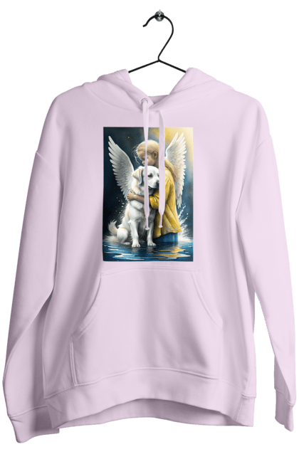 Жіноче худі з принтом "Дівчинка та собака ангел [память загиблим тваринам]". Дівчинка та собака, крим, нова каховка, память загиблим тваринам, собака ангел, україна, херсон. 2070702