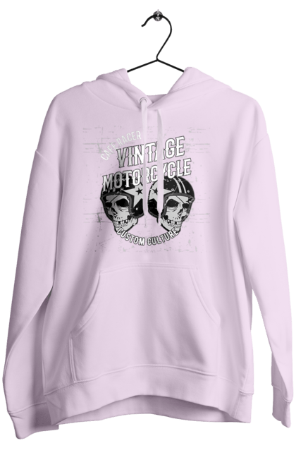 Women`s hoodie with prints moto cargo. Helmet, moto, skull, vintage. 2070702