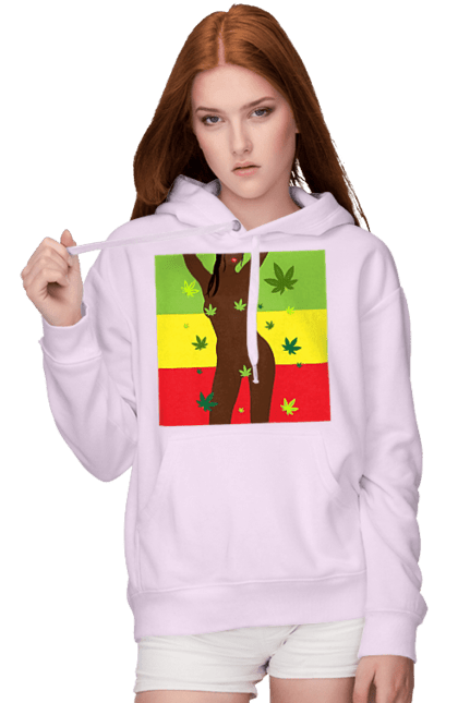 Women`s hoodie with prints Naked Girl And Hemp. Hemp, naked, smoke, tits. 2070702