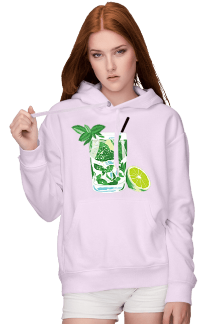 Women`s hoodie with prints Mojito And Lemon Drink. Drink, lemon, mojito. 2070702