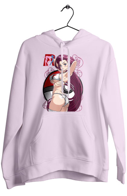 Women's hoodie with prints Pokemon Jessie. Anime, games, jessie, nintendo, pokemon, pokemon go, r command, team rocket. 2070702