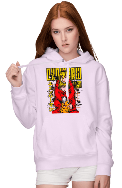 Women's hoodie with prints Chainsaw Man Power and Denji. Anime, chainsaw man, demon, denji, manga, power, shonen. 2070702