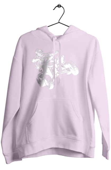 Women`s hoodie with prints Man On Atv White. Atv, extreme, race. 2070702