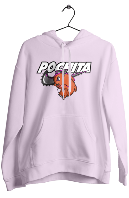 Women's hoodie with prints Chainsaw Man Pochita. Anime, chainsaw man, demon, manga, pochita, shonen. 2070702