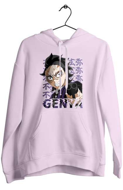 Women's hoodie with prints Demon Slayer Genya Shinazugawa. Anime, demon slayer, genya, genya shinazugawa, kimetsu no yaiba, manga, аниме, истребитель демонов, манга. 2070702