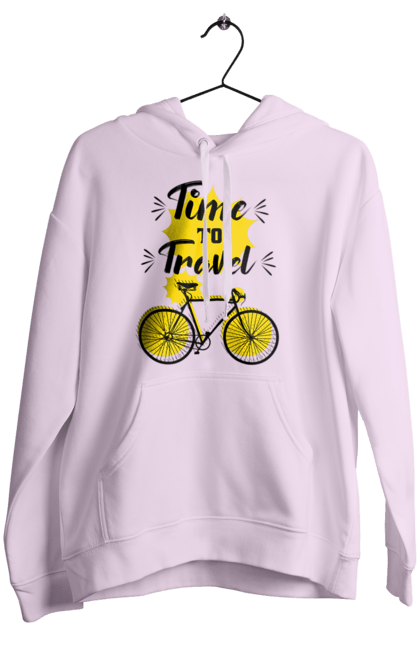 Women`s hoodie with prints Travel Time, Bicycle. Bicycle, time, travel. 2070702