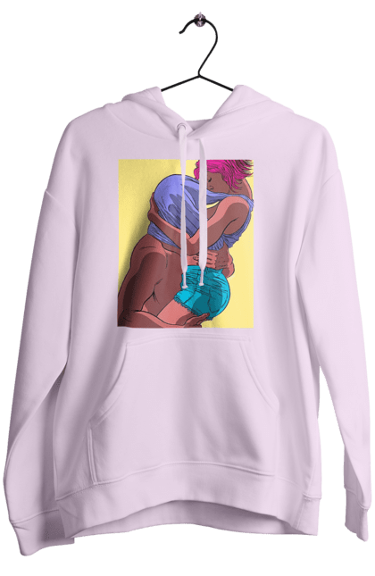 Women`s hoodie with prints Man Under The T-Shirt In Girls. Boobs, passion. 2070702
