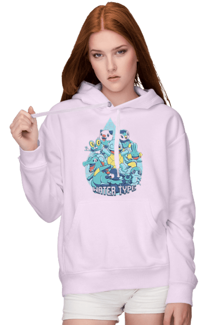 Women's hoodie with prints Pokemon Squirtle. Anime, games, nintendo, pokemon, pokemon go, squirtle. 2070702