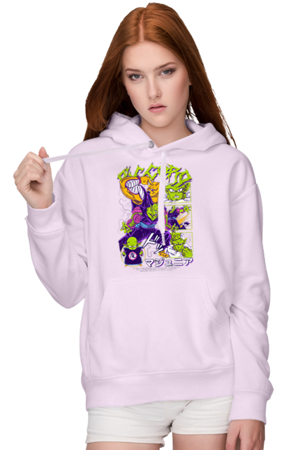 Women's hoodie with prints Dragon Ball Piccolo Daimao. Anime, dragon ball, goku, manga, piccolo, piccolo daimao, tv series, vegeta. 2070702