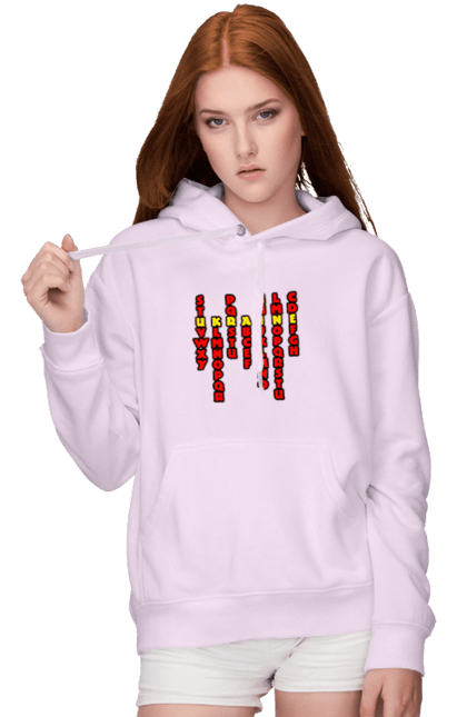 Жіноче худі з принтом "Україна". Абетка, авторський принт, латиниця, літери, напис, текст, україна. 2070702