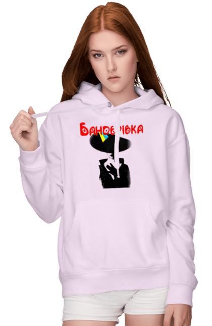Жіноче худі з принтом "Бандерівка". Бандера, бандерівка, війна, військово повітряні війська, вірю в зсу, все, літак, ні війні, орки, слава україні, україна, українка. 2070702