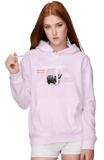 Women`s hoodie with prints M142 HIMARS. Himars, industrious, m142 himars, weapon. 2070702
