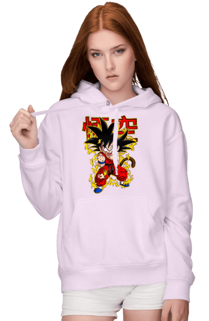 Women's hoodie with prints Dragon Ball Son Goku. Anime, dragon ball, goku, manga, son goku, tv series. 2070702