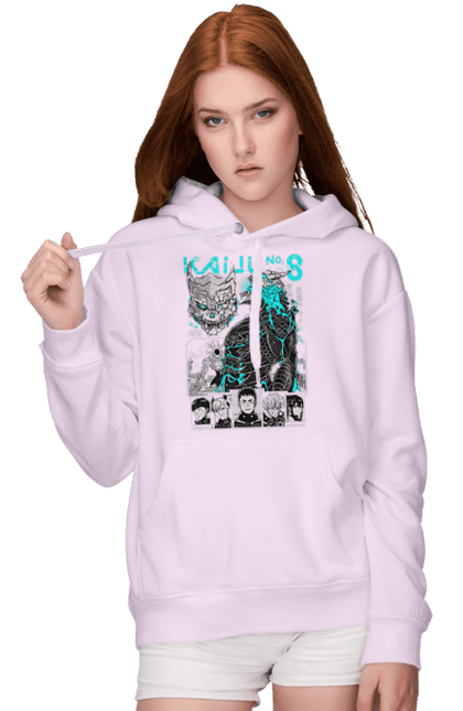 Women's hoodie with prints Kaiju № 8 Kafka Hibino. Anime, hibino kafka, kafka hibino, kaiju, kaiju 8, kaiju 8, kaiju № 8, manga. 2070702