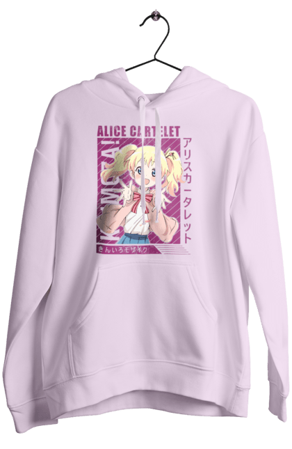 Жіноче худі з принтом "Золота мозаїка Аліса Картелет". Alice cartelet, anime, kiniro mosaic, kinmoza, manga, аліса, аліса картелет, аніме, золота мозаїка, манга. 2070702