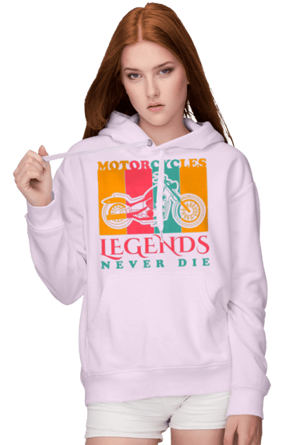 Жіноче худі з принтом "мотоцикл легенда". Легенда, мотоспорт, мотоцикл. 2070702