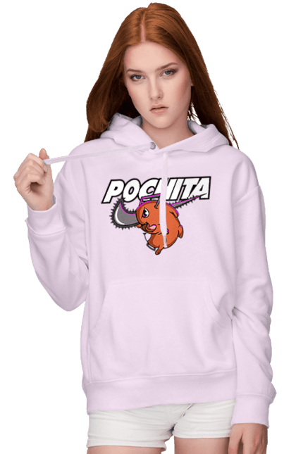 Women's hoodie with prints Chainsaw Man Pochita. Anime, chainsaw man, demon, manga, pochita, shonen. 2070702