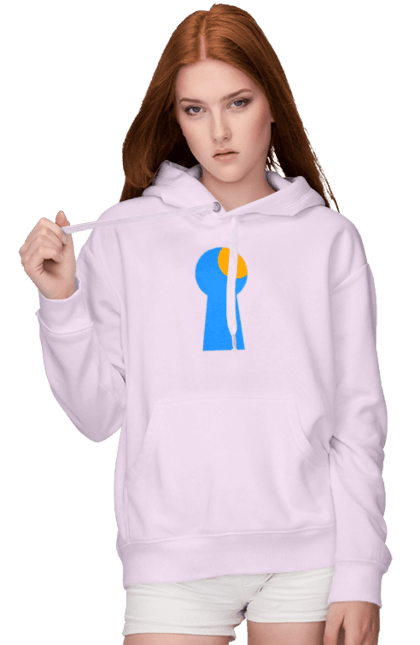 Women`s hoodie with prints Замочная скважина. Castle, cleft, door, interest, key, light through, open the door, well. 2070702