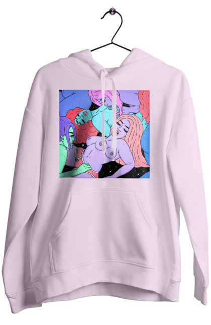 Жіноче худі з принтом "Дівчата Інопланетянки". Дівчата, інопланетянки, космос, різнокольорові. 2070702